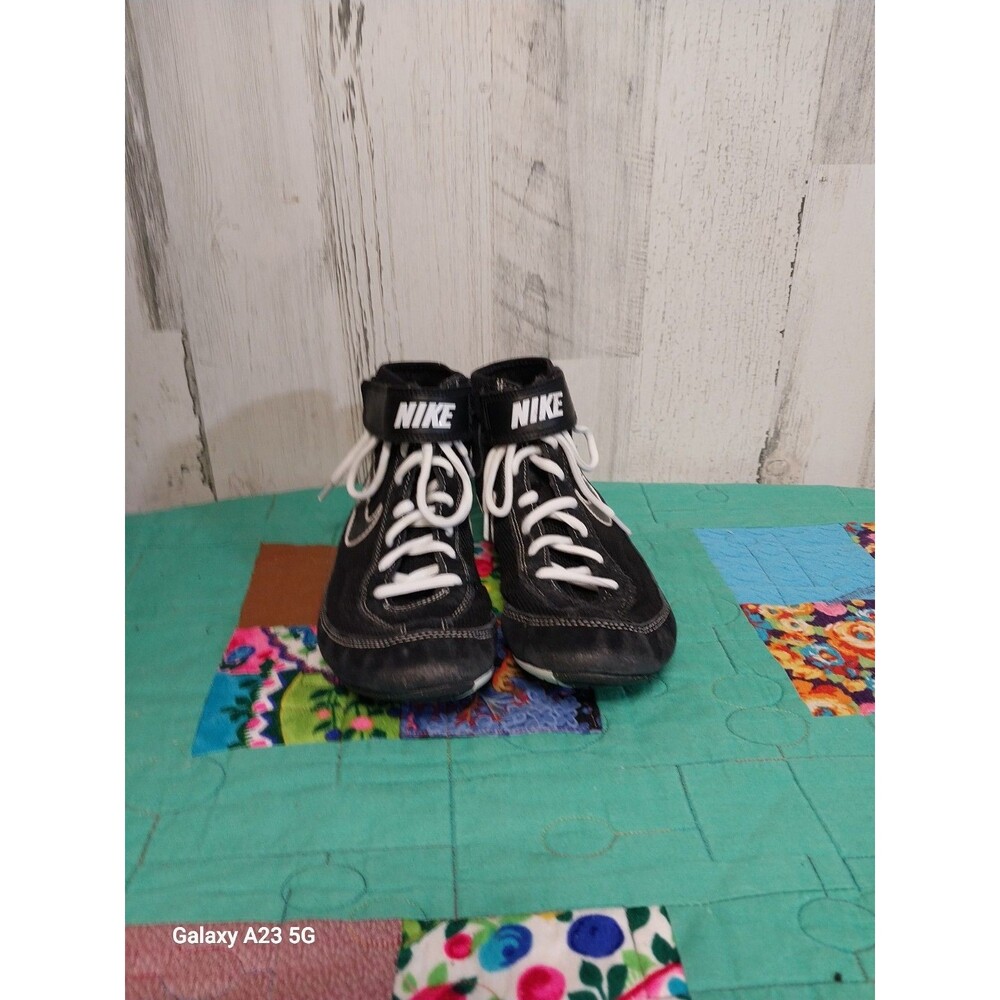 Nike Speedsweep VII Boys 5Y Wrestling Shoes Black White High Top - Picture 9 of 10